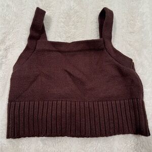 Brown Knit Garage Cropped Tank